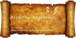 Király Julietta névjegykártya