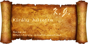 Király Julietta névjegykártya