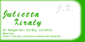 julietta kiraly business card
